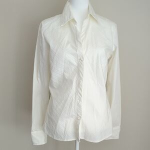 New York & Company White City Stretch Button Down Shirt, S